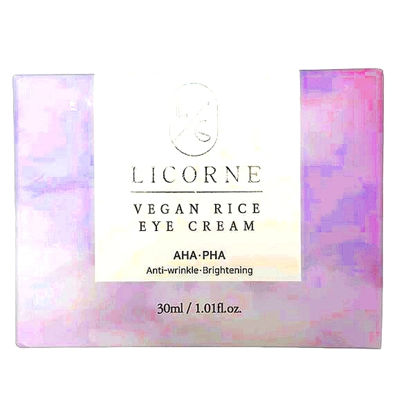 LICORNE Vegan Rice Eye Cream AHA-PHA Anti-Wrinkle Brightening 1.01 oz VEGAN Box - Picture 1 of 9